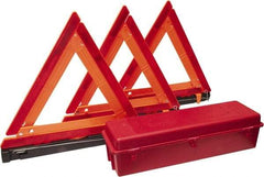 PRO-SAFE - 4 Piece, Highway Triangle Safety Kit - 3 Reflective Triangles, Case - All Tool & Supply