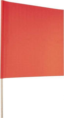 PRO-SAFE - 24 Inch Wide x 24 Inch High Vinyl Warning Flag - 30 Inch Overall Height, 1 Inch Inlet Diameter, 3/4 Inch Dowel Handle, Red and Orange - All Tool & Supply