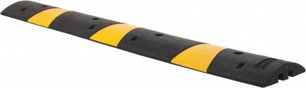 PRO-SAFE - 72" Long x 12" Wide x 2-1/4" High, Speed Bump - Black & Yellow, Rubber - All Tool & Supply