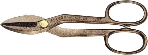 Ampco - 4-1/2" Length of Cut, Straight Pattern Tinner's Snip - 14" OAL, Nickel Aluminum Bronze Blade - All Tool & Supply