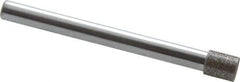 Strauss - 0.315" Head Diam x 3/8" Head Thickness CBN Grinding Pin - 1/4" Shank Diam x 3" Shank Length, Medium Grade, 80 Grit - All Tool & Supply