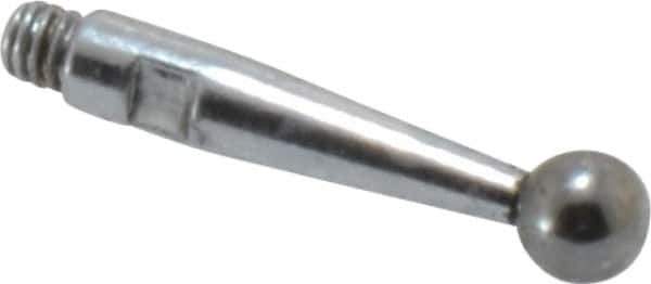 SPI - 3mm Ball Diam, Steel, Ball Test Indicator Contact Point - 0.598" Contact Point Length, Use with 0.008" & 0.2mm Indicators - All Tool & Supply