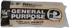 Premier Paint Roller - 3/4" Nap, 9" Wide Paint General Purpose Roller Cover - Semi-Smooth Texture, Polyester - All Tool & Supply