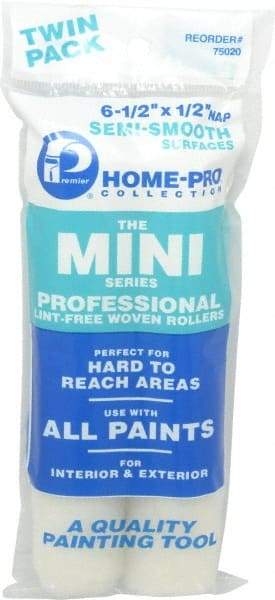 Premier Paint Roller - 1/2" Nap, Mini Paint Roller - 6-1/2" Wide, Includes Roller Cover - All Tool & Supply