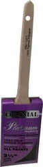 Premier Paint Roller - 2-1/2" Angled Synthetic Sash Brush - 3" Bristle Length, 9" Wood Rattail Handle - All Tool & Supply