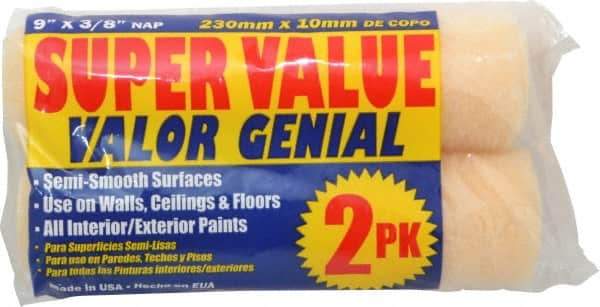 Premier Paint Roller - 3/8" Nap, 9" Wide Paint General Purpose Roller Cover - Semi-Smooth Texture, Polyester - All Tool & Supply