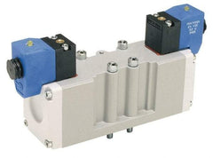 Parker - Double Solenoid 3 Position, Aluminum Solenoid Valve - Center Exhaust Open, Nitrile Seal - All Tool & Supply