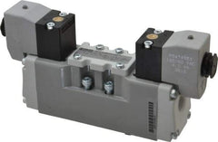 Parker - Double Solenoid 3 Position, Aluminum Solenoid Valve - Center Exhaust Open, Nitrile Seal - All Tool & Supply