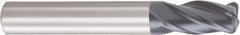 OSG - 7/16", 4 Flute, Single End, Solid Carbide, 0.03" Corner Radius End Mill - 2-3/4" OAL, 30° Helix, Right Hand Flute, 1" LOC, Right Hand Cut - All Tool & Supply