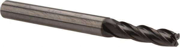 OSG - 5/32", 4 Flute, Single End, Solid Carbide, 0.02" Corner Radius End Mill - 2" OAL, 30° Helix, Right Hand Flute, 9/16" LOC, Right Hand Cut - All Tool & Supply