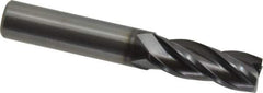 OSG - 3/8", 4 Flute, Single End, Solid Carbide, 0.02" Corner Radius End Mill - 2-1/2" OAL, 30° Helix, Right Hand Flute, 1" LOC, Right Hand Cut - All Tool & Supply