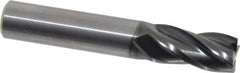 OSG - 1/2", 4 Flute, Single End, Solid Carbide, 0.02" Corner Radius End Mill - 3" OAL, 30° Helix, Right Hand Flute, 1" LOC, Right Hand Cut - All Tool & Supply