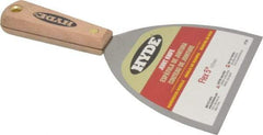 Hyde Tools - 5" Wide Steel Putty Knife - Flexible, Hardwood Handle, 8-1/4" OAL - All Tool & Supply