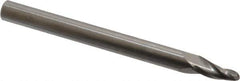 Onsrud - 1/8" Cutting Diam x 1/2" Length of Cut, 2 Flute, Upcut Spiral Router Bit - Uncoated, Right Hand Cut, Solid Carbide, 3" OAL x 1/4" Shank Diam, Ball End Taper - All Tool & Supply