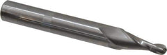 Onsrud - 1/4" Cutting Diam x 1" Length of Cut, 2 Flute, Upcut Spiral Router Bit - Uncoated, Right Hand Cut, Solid Carbide, 4" OAL x 1/2" Shank Diam, Ball End Taper - All Tool & Supply