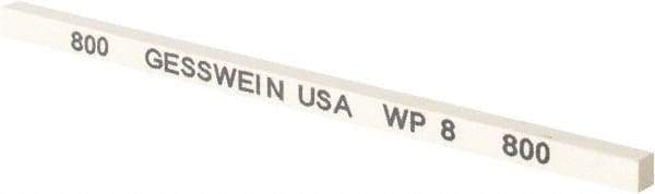 Made in USA - 800 Grit Aluminum Oxide Square Polishing Stone - Super Fine Grade, 5/32" Wide x 4" Long x 5/32" Thick - All Tool & Supply