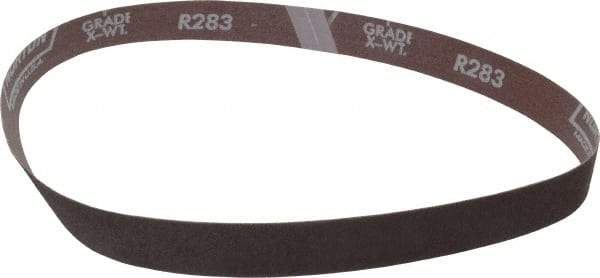 Norton - 1" Wide x 30" OAL, 80 Grit, Aluminum Oxide Abrasive Belt - Aluminum Oxide, Medium, Coated, X Weighted Cloth Backing, Series R283 - All Tool & Supply