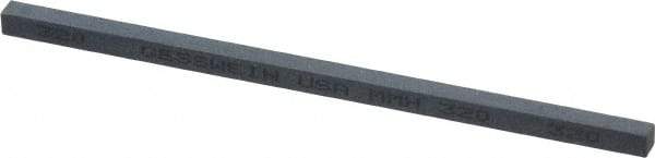 Made in USA - 320 Grit Silicon Carbide Square Polishing Stone - Extra Fine Grade, 5/32" Wide x 6" Long x 5/32" Thick - All Tool & Supply