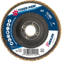 4″ Tiger Paw Abrasive Flap Disc, Flat, Phenolic Backing, 40Z, 5/8″ Arbor Hole - All Tool & Supply