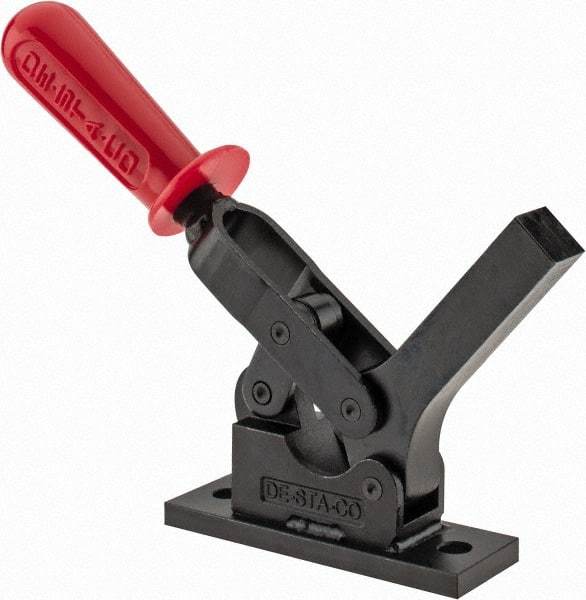 De-Sta-Co - 1,299 Lb Holding Capacity, Horizontal Handle, Manual Hold Down Toggle Clamp - 69° Handle Movement, 90° Bar Opening, Solid Bar, Flanged Base, Oxide Finish, Forged Alloy Steel - All Tool & Supply