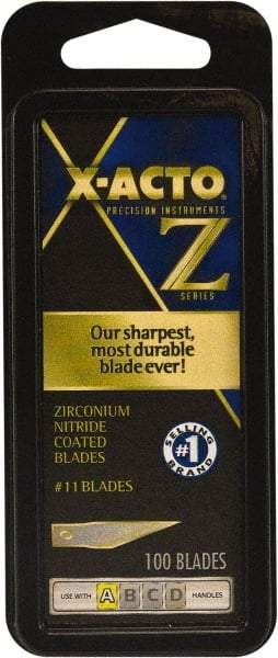 X-ACTO - 100 Piece ZrN-Coated Steel Hobby Blade - All Tool & Supply