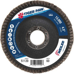 ‎4-1/2″ Tiger Paw Abrasive Flap Disc, Angled, Phenolic Backing, 60Z, 7/8″ Arbor Hole - All Tool & Supply