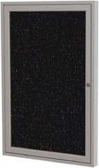 Ghent - 24" Wide x 18" High Enclosed Cork Bulletin Board - Fabric Covered, Black - All Tool & Supply