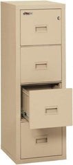 FireKing - 17-3/4" Wide x 52-3/4" High x 22-1/8" Deep, 4 Drawer Vertical File - Steel, Parchment - All Tool & Supply