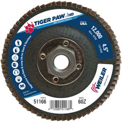 4 1/2″ × 5/8″-11-60 Grit - T27 Tiger Paw High Density Zirc Flap Disc Phenolic Back - All Tool & Supply