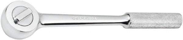 SK - 1/2" Drive Round Head Ratchet - Full Polish Chrome Finish, 15" OAL, 50 Gear Teeth, Full Polished Knurled Handle, Reversible Head - All Tool & Supply