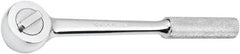 SK - 1/2" Drive Round Head Ratchet - Full Polish Chrome Finish, 15" OAL, 50 Gear Teeth, Full Polished Knurled Handle, Reversible Head - All Tool & Supply