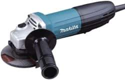 Makita - 4-1/2" Wheel Diam, 11,000 RPM, Corded Angle & Disc Grinder - 5/8-11 Spindle, 120 Volts, 6 Amps - All Tool & Supply