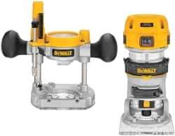 DeWALT - 16,000 to 27,000 RPM, 1.25 HP, 7 Amp, Fixed and Plunge Combination Electric Router - 115 Volts, 1/4 Inch Collet - All Tool & Supply