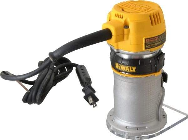 DeWALT - 16,000 to 27,000 RPM, 1.25 HP, 7 Amp, Fixed Base Electric Router - 115 Volts, 1/4 Inch Collet - All Tool & Supply