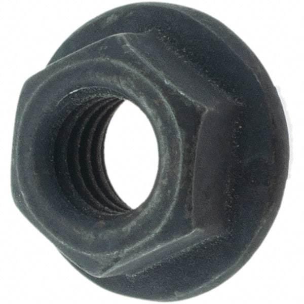 Value Collection - M5x0.08, 11.8mm Flange Diam, 8mm Across Flats, Flange Nut - Grade Grade 9 Steel, Black Finish - All Tool & Supply