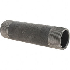 Value Collection - 1-1/4" Diam x 6" Long Steel Black Pipe Nipple - Threaded - All Tool & Supply