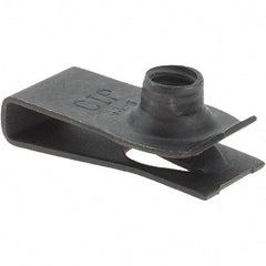 Made in USA - 1/4-20 Screw, 0.025 to 0.15" Thick, Extruded Tapped Hole U Nut - Black Phosphate Finish - All Tool & Supply