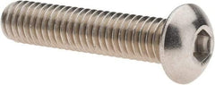 Value Collection - 5/16-18 UNC Hex Socket Drive, Button Screw - Grade 18.8 Stainless Steel, Fully Threaded, 1-1/2" Length Under Head - All Tool & Supply