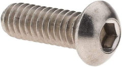 Value Collection - 1/4-20 UNC Hex Socket Drive, Button Screw - Grade 18-8 Stainless Steel, 3/4" Length Under Head - All Tool & Supply