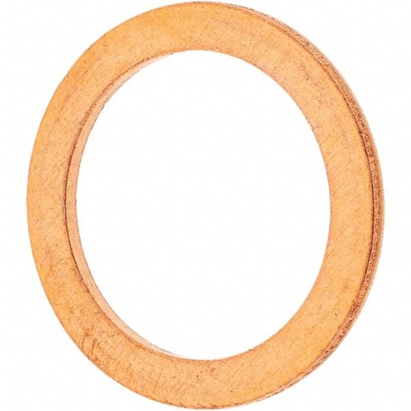 Value Collection - M14 Screw, Copper Standard Flat Washer - 16mm ID x 22mm OD, 1.5mm Thick - All Tool & Supply