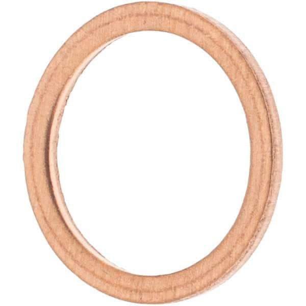 Value Collection - M12 Screw, Copper Standard Flat Washer - 14mm ID x 18mm OD, 1.5mm Thick - All Tool & Supply