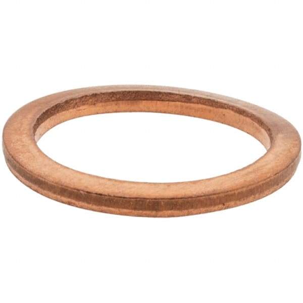 Value Collection - M10 Screw, Copper Standard Flat Washer - 12mm ID x 16mm OD, 1.5mm Thick - All Tool & Supply