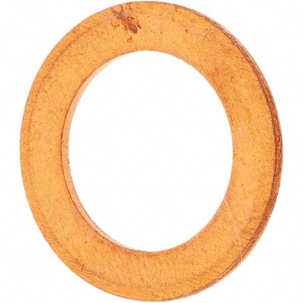 Value Collection - M8 Screw, Copper Standard Flat Washer - 10mm ID x 16mm OD, 1mm Thick - All Tool & Supply