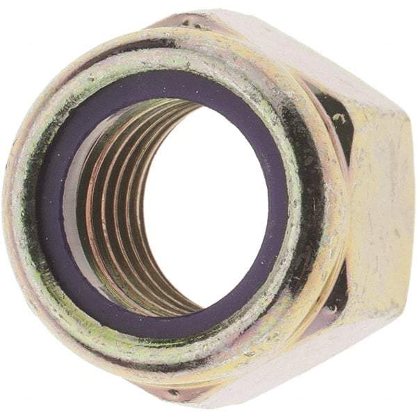 Value Collection - 3/4-10 UNC Grade 8 Hex Lock Nut with Nylon Insert - 1-1/16" Width Across Flats, 7/8" High, Zinc Yellow Dichromate Finish - All Tool & Supply