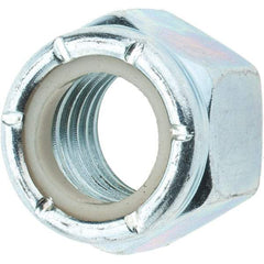 Value Collection - 3/4-10 UNC Grade 2 Hex Lock Nut with Nylon Insert - 1-1/16" Width Across Flats, 7/8" High, Zinc-Plated Finish - All Tool & Supply