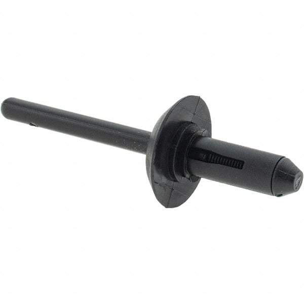 Made in USA - Large Flange Head Nylon Multi Grip Blind Rivet - 18mm Head Diam, - All Tool & Supply