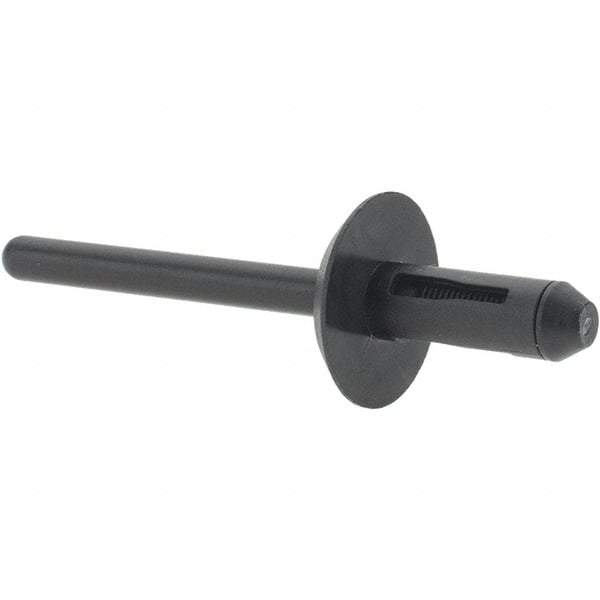 Value Collection - Nylon Open End Blind Rivet - 5/32" to 1/4" Grip, 17mm Head Diam, - All Tool & Supply