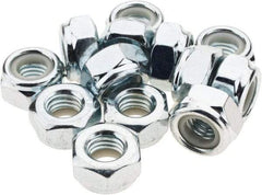 Value Collection - M10x1.50 Metric Coarse Class 8 Hex Lock Nut with Nylon Insert - 10mm High, Zinc-Plated Finish - All Tool & Supply