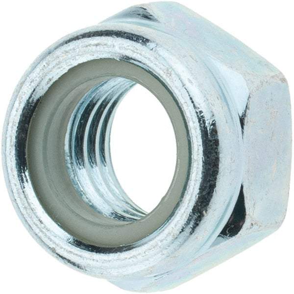 Value Collection - M12x1.75 Metric Coarse Class 8 Hex Lock Nut with Nylon Insert - 12mm High, Zinc-Plated Finish - All Tool & Supply