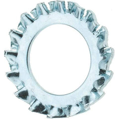 Value Collection - M10 Screw, 10.77mm ID, Spring Steel External Tooth Lock Washer - 18mm OD, Zinc-Plated - All Tool & Supply